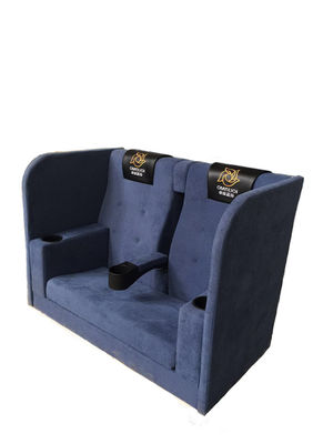 Customizable Theatre Couple Seat  Fixed Back Micro Fabric Molded PU Foam