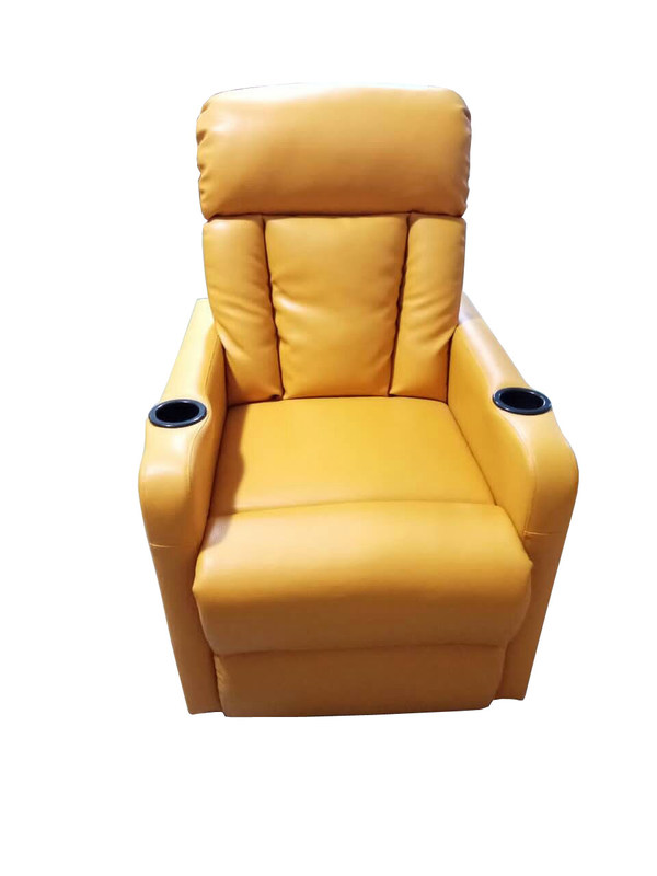 Warna Kuning Sofa Duduk Teater GB8-05 Baris LED Lightwith Cup Holder