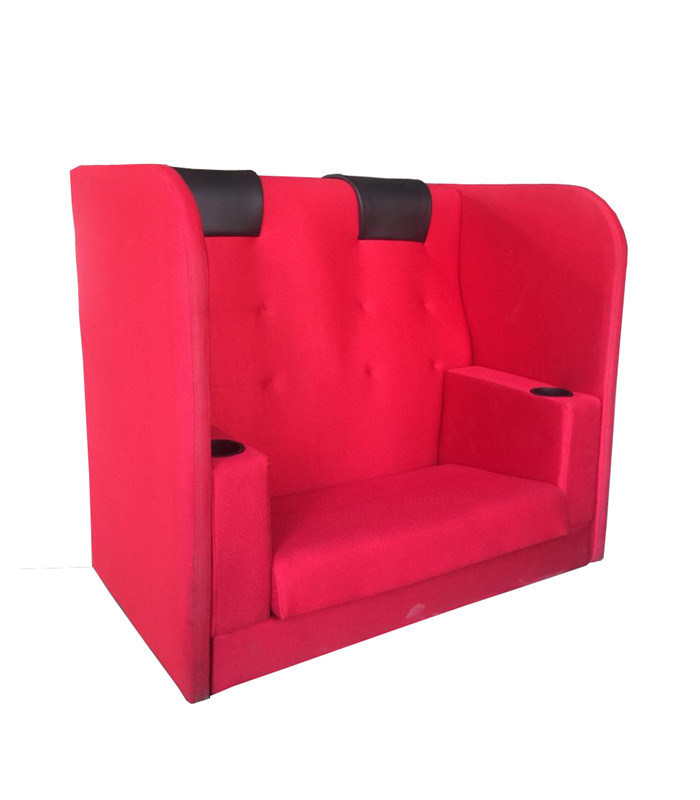 Non Recliner Theatre Couple Seat Red Color Headrest Struktur yang handal dan kokoh