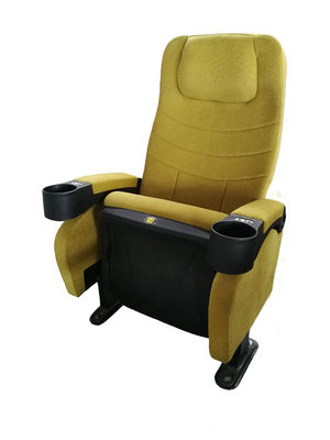 Eco Friendly Commercial Theater Seating Steel Floor Mounted Legs Movable Armrest